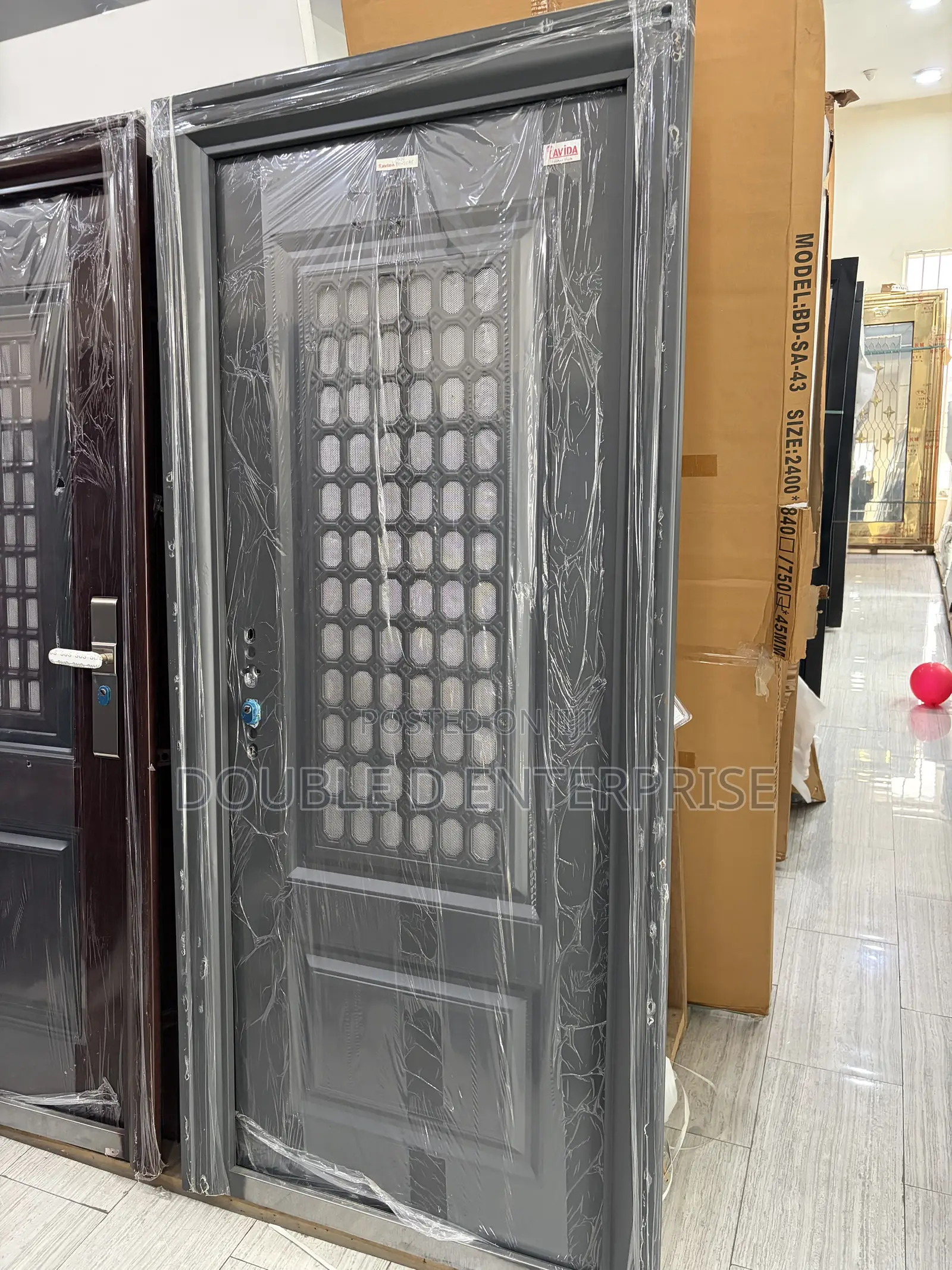 3ft Gray Steel Kitchen Door