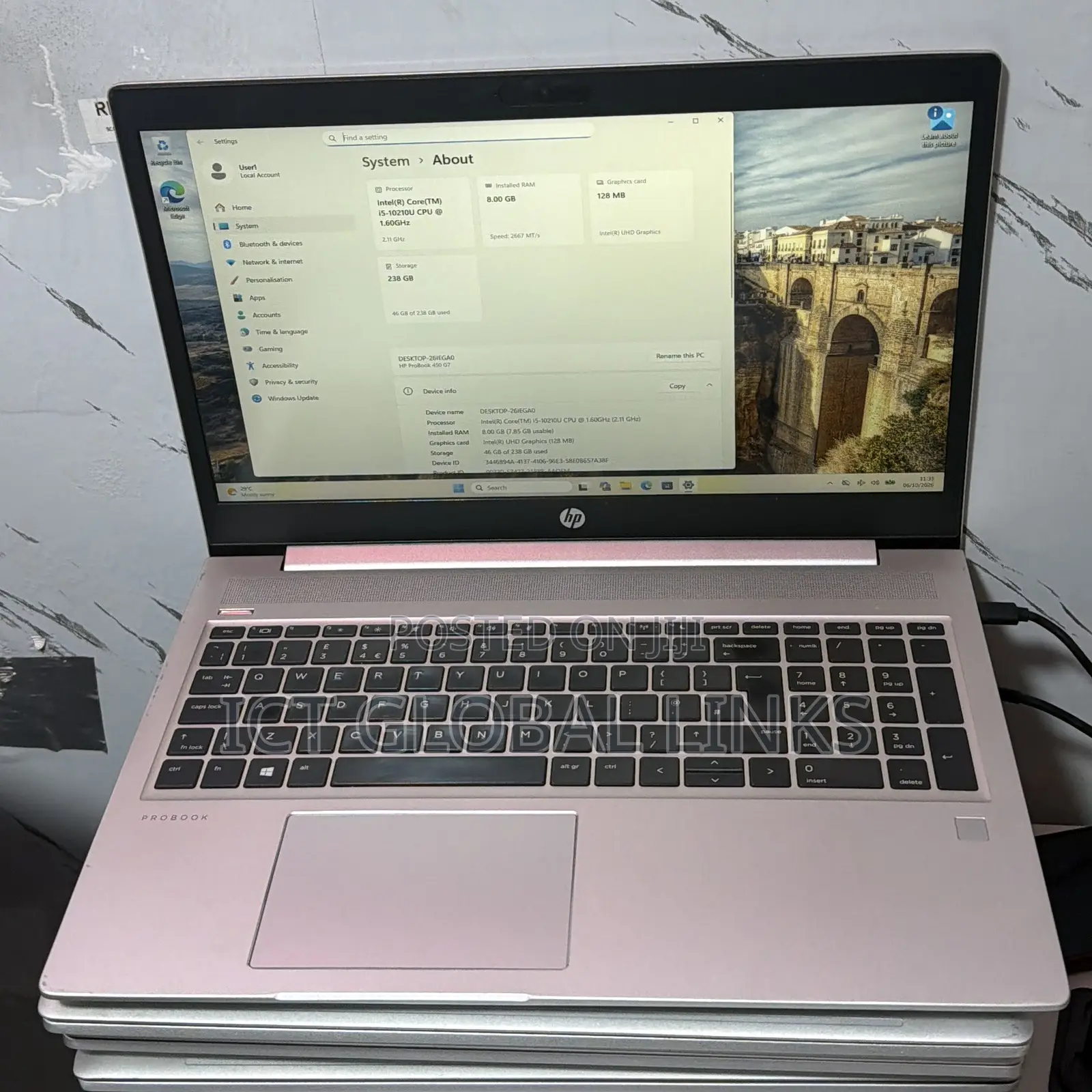 Laptop HP ProBook 450 G7 8GB Intel Core i5 SSD 256GB