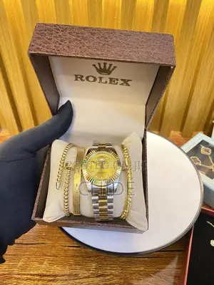 Two-Tone Watch and Bracelet Set (Gift Ideas for Female)
