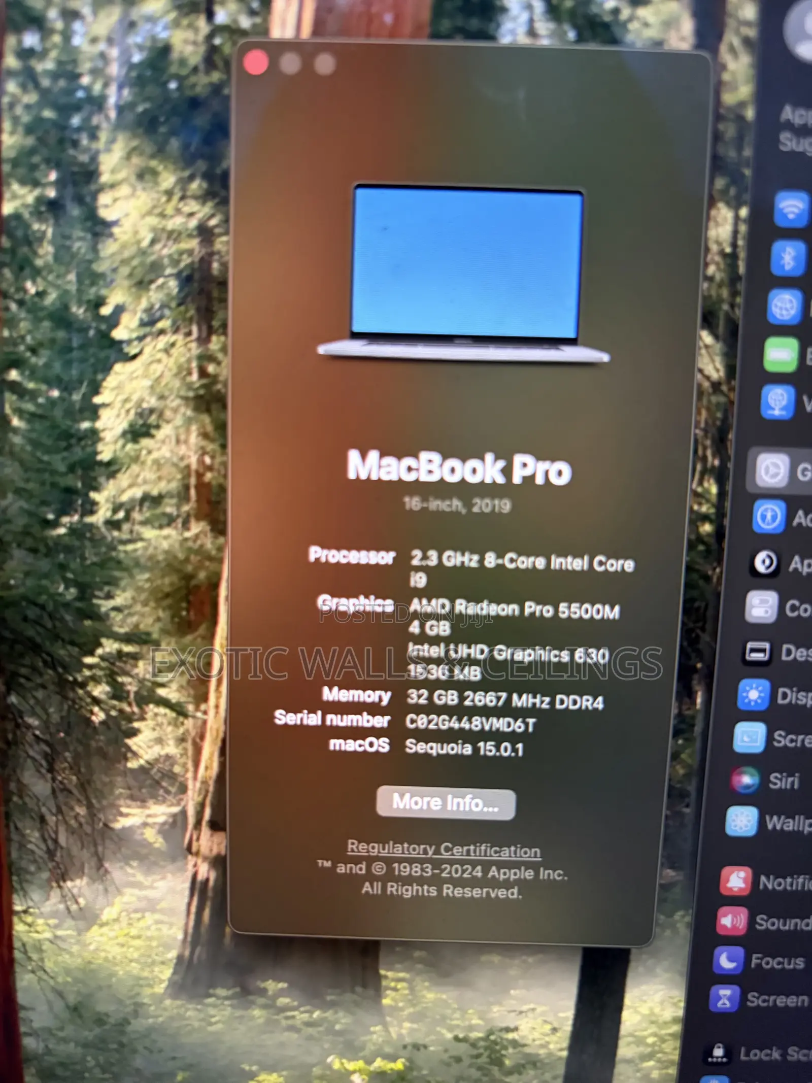 Laptop Apple MacBook Pro 2019 32GB Intel Core i9 SSD 1T