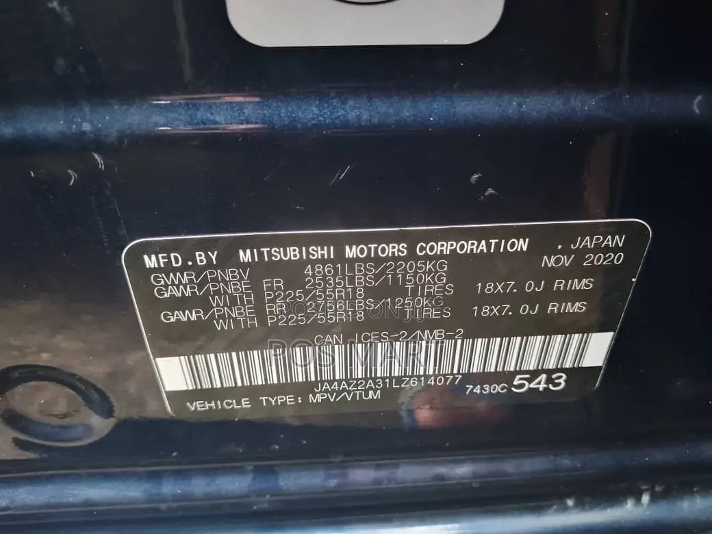 Mitsubishi Outlander ES S-AWC 2020 Blue