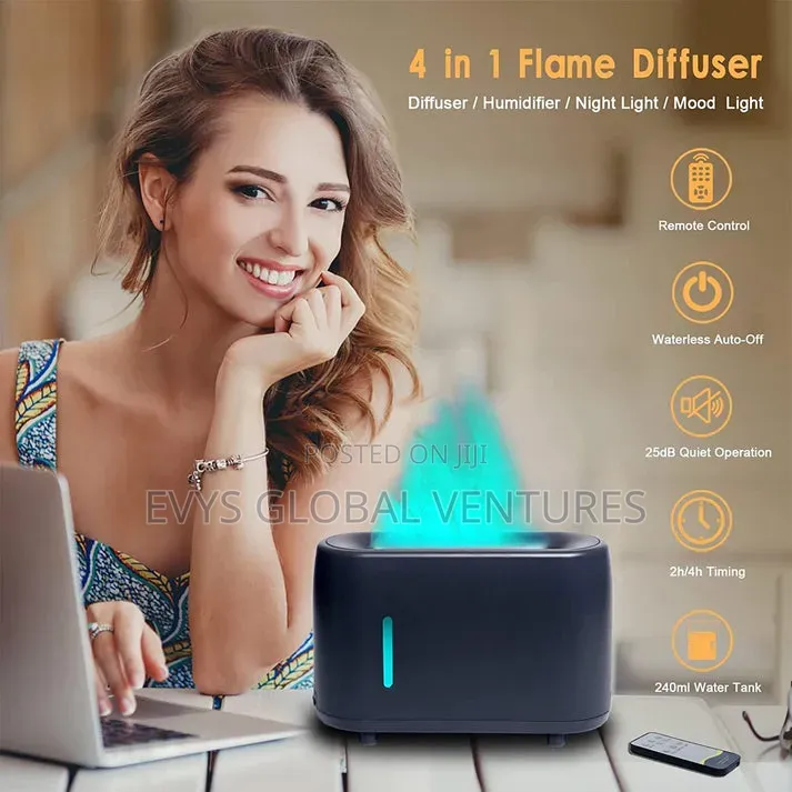 Electric Humidifier Diffuser Remote Control - 240ml Water Tank