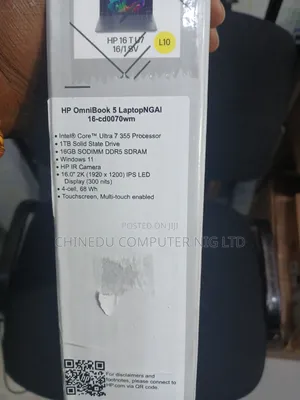 New Laptop HP OmniBook 5 16" 16GB Intel Core Ultra 7 SSD 1T