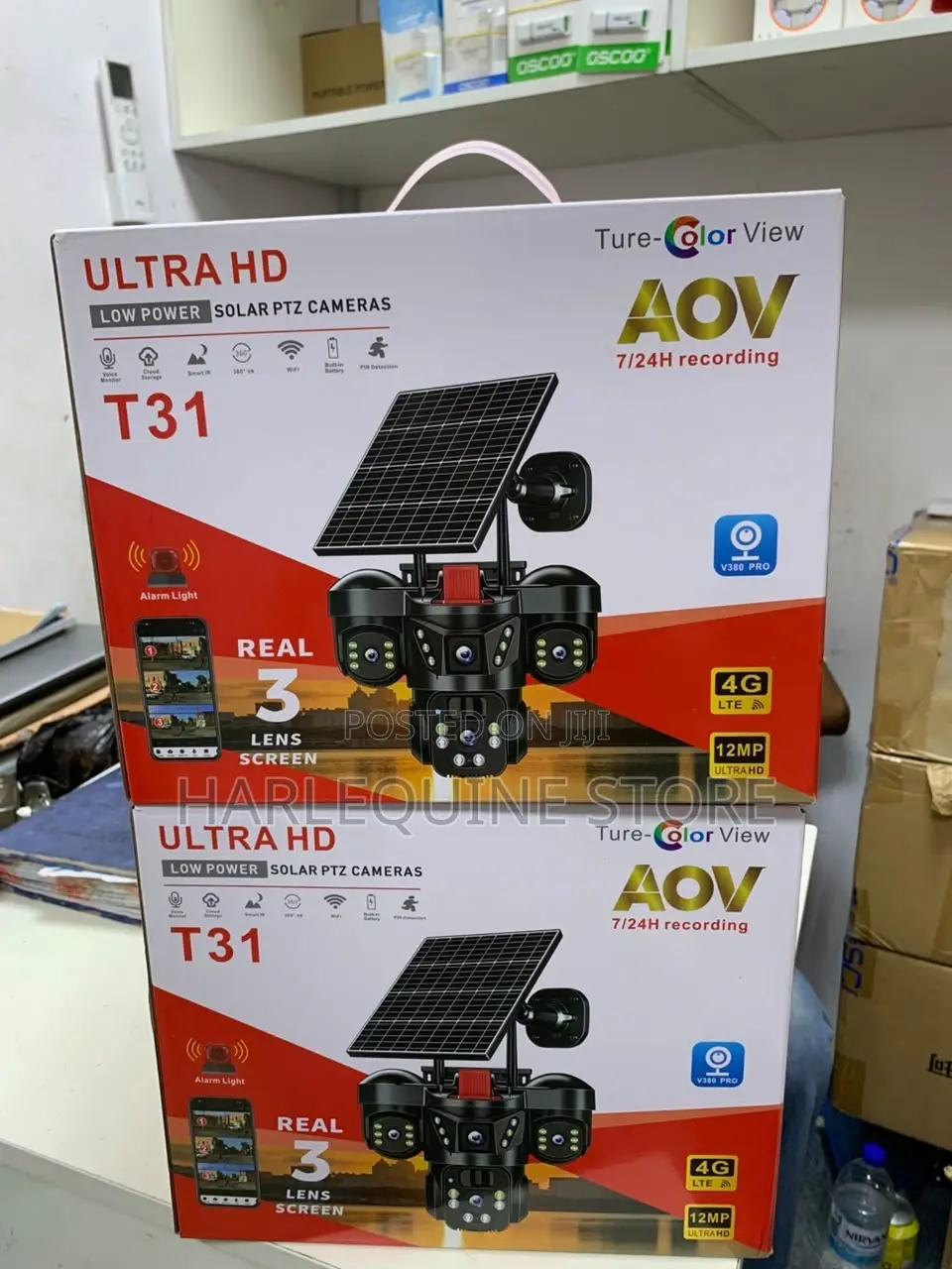 AOV Triple Lens PTZ Solar CCTV Camera
