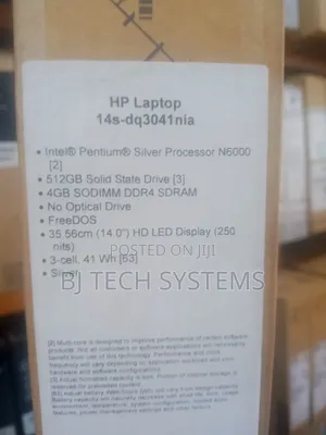 New Laptop HP 14S 4GB Intel Pentium SSD 512GB