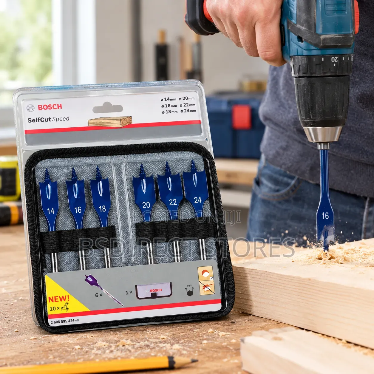 Bosch Professional 6 Piece. Self Cut Speed Spade Bit Set