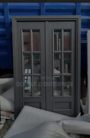 5ft by 8ft French Gray Glass Door
