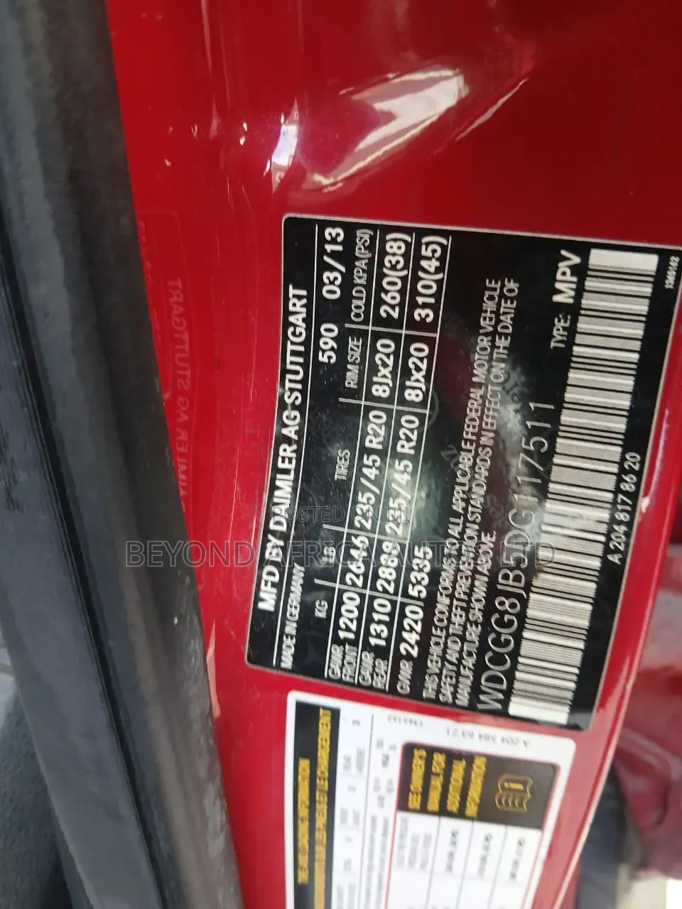 Mercedes-Benz GLK-Class 2013 Red