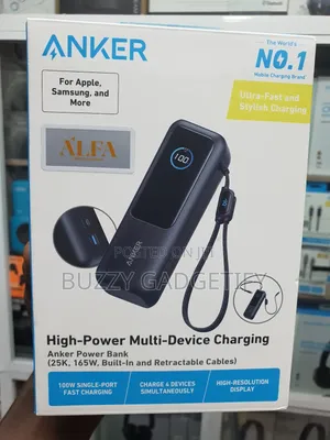 Anker Power Bank (25K, 165W, Built-in and Retractable Cables)