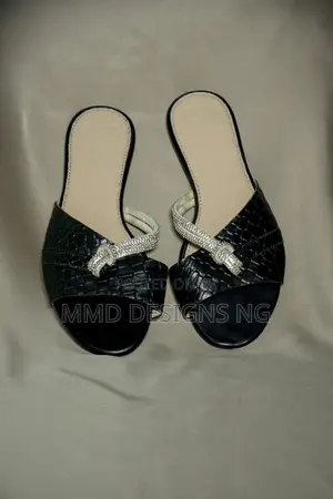 MMD Moonlight Women's Black Embellished Slides