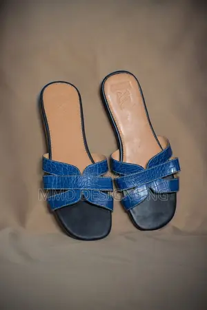 MMD Midnight Weave Women's Blue Cross-Strap Slides Size 38