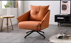 Luxury Black Leather Swivel Accent Chair Category:
