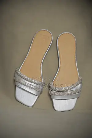MMD Luna Glint Silver Women's Slides Size 38