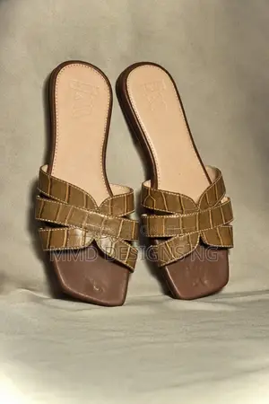 MMD Amina Flow Women's Brown Cross-Strap Slides Size 37