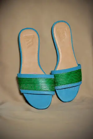 MMD Emerald Dusk Women's Green and Blue Slides Size 38