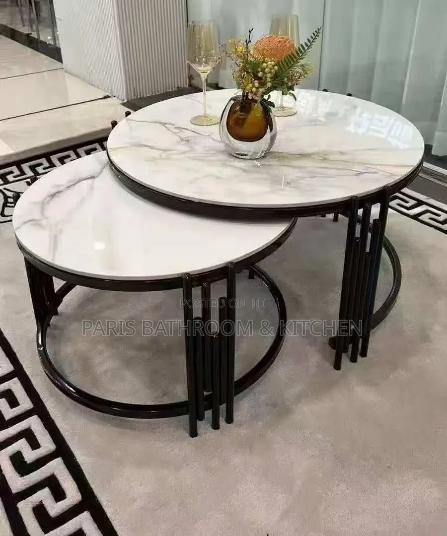 Real Marble Stone Twin Center Table