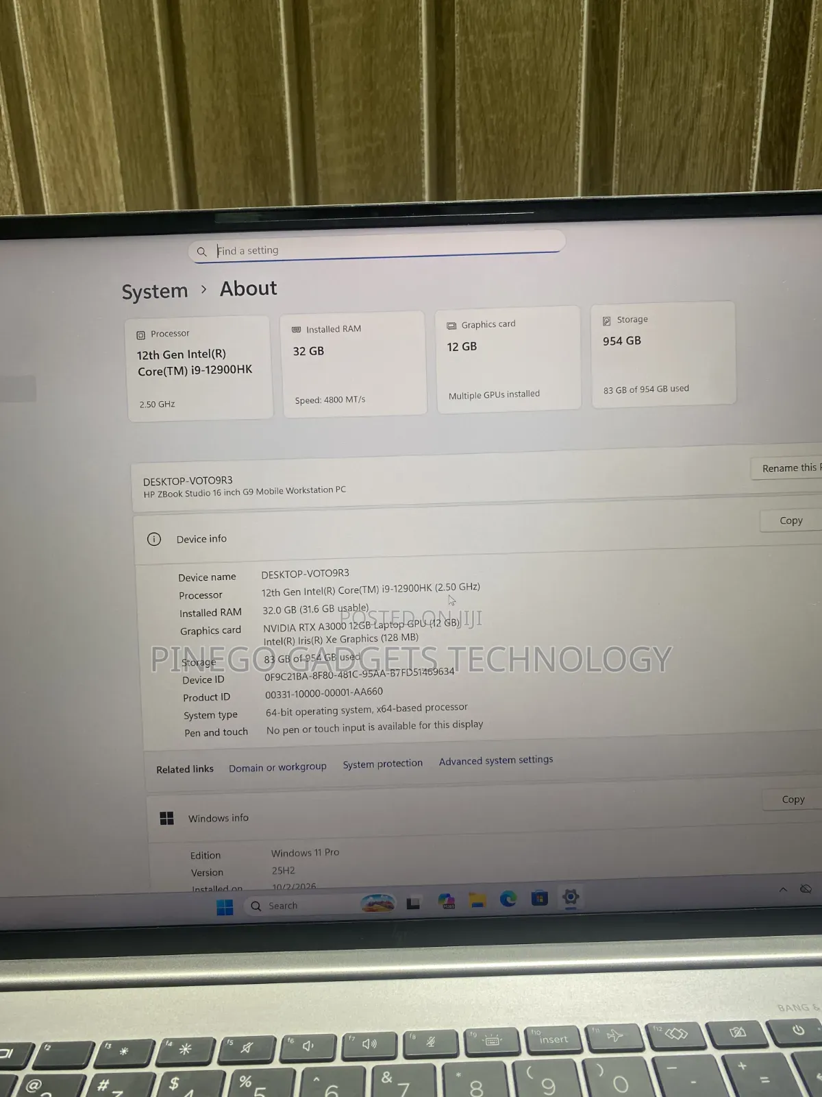Laptop HP ZBook Studio 32GB Intel Core i9 SSD 1T