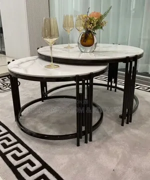 Real Marble Stone Twin Center Table