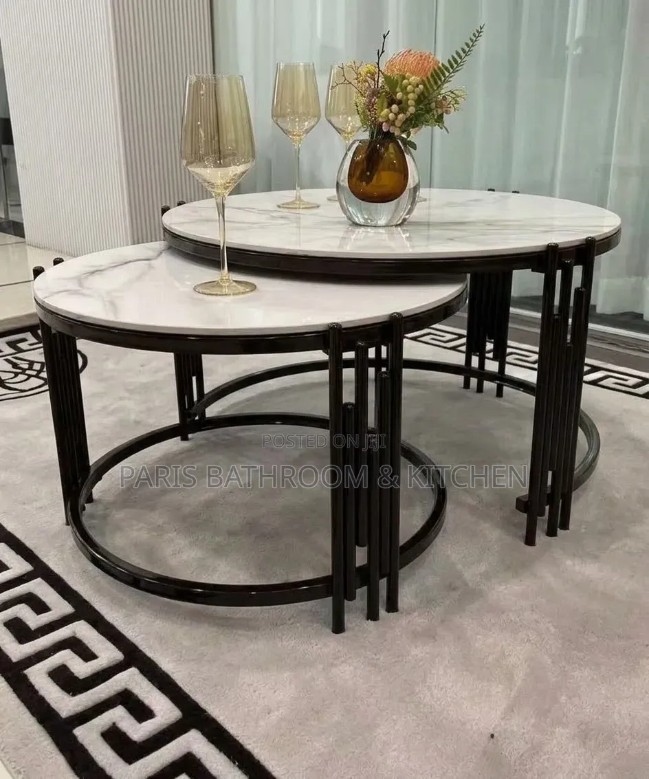 Real Marble Stone Twin Center Table