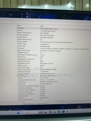 Laptop HP ZBook Studio 32GB Intel Core i9 SSD 1T