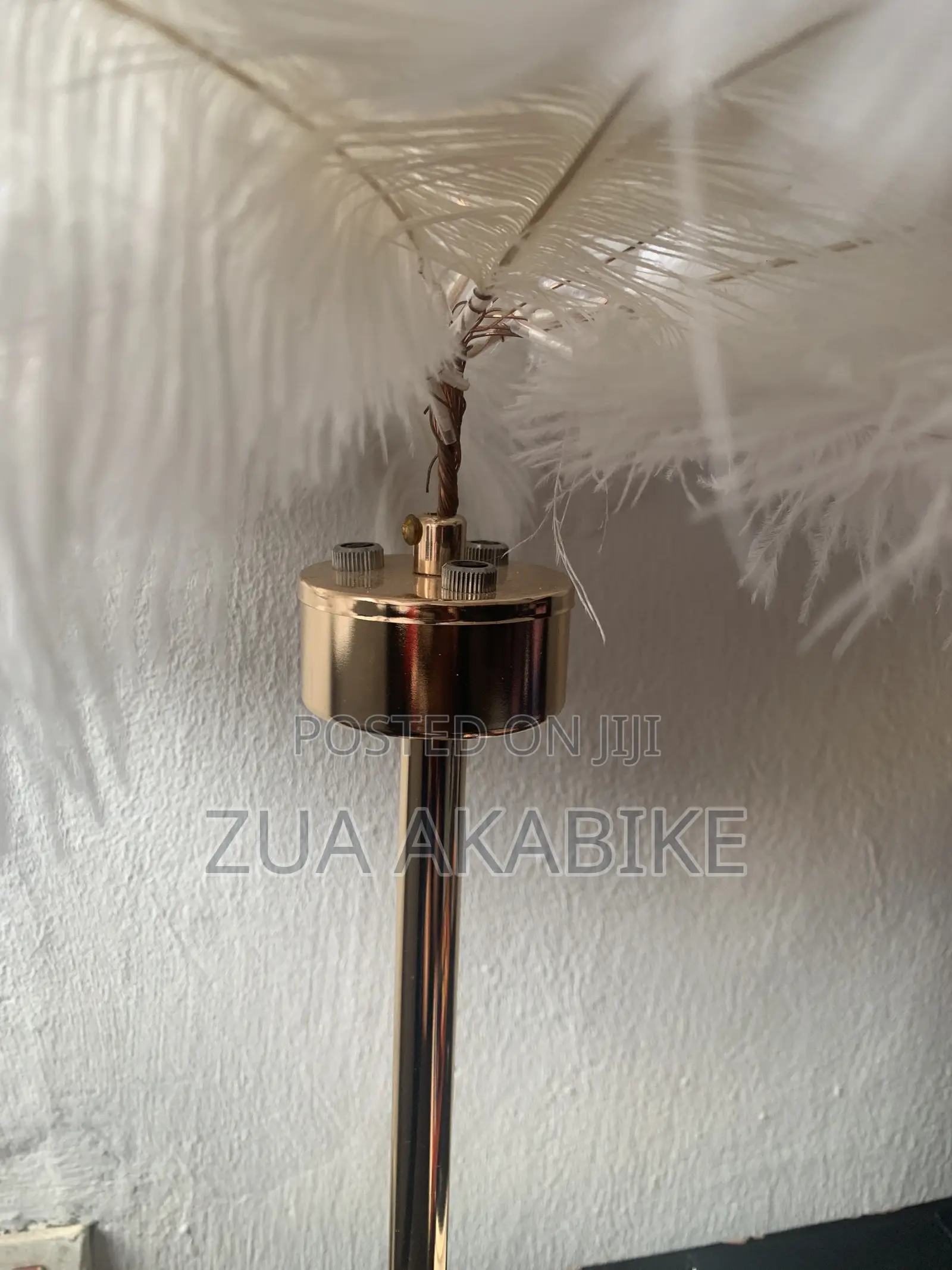 Luxury Gold & Feather Table Top Lamp