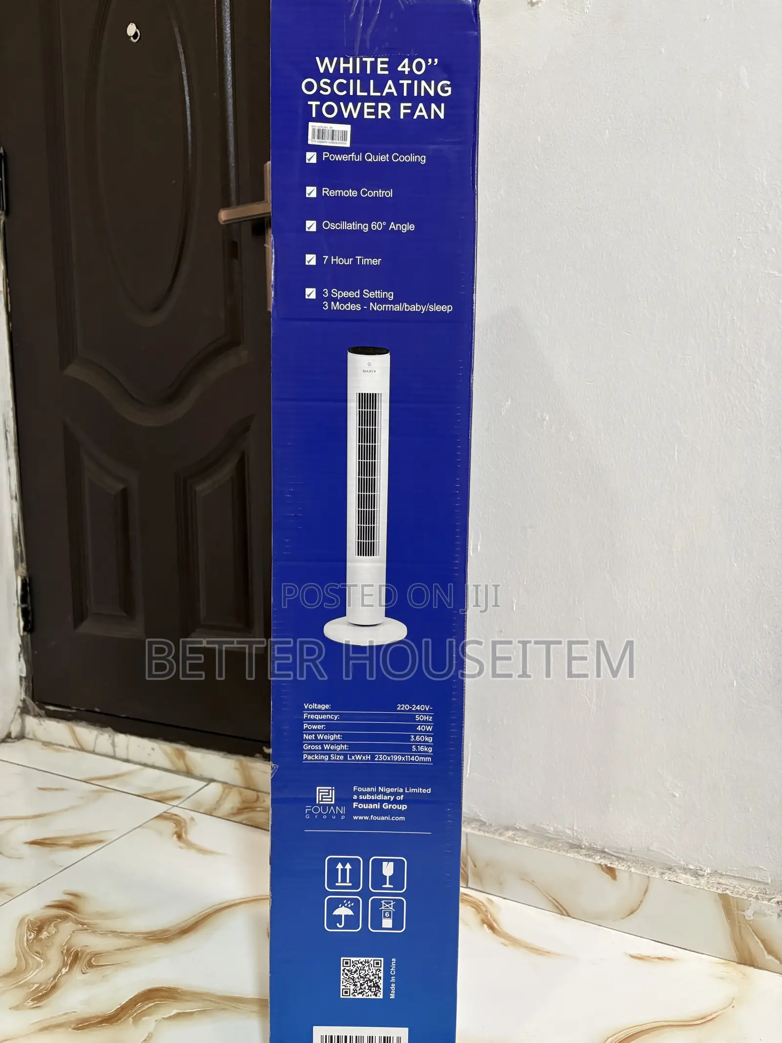 MAXI TOWER FAN,White, Powerful Quite cooling.payment on Delivery