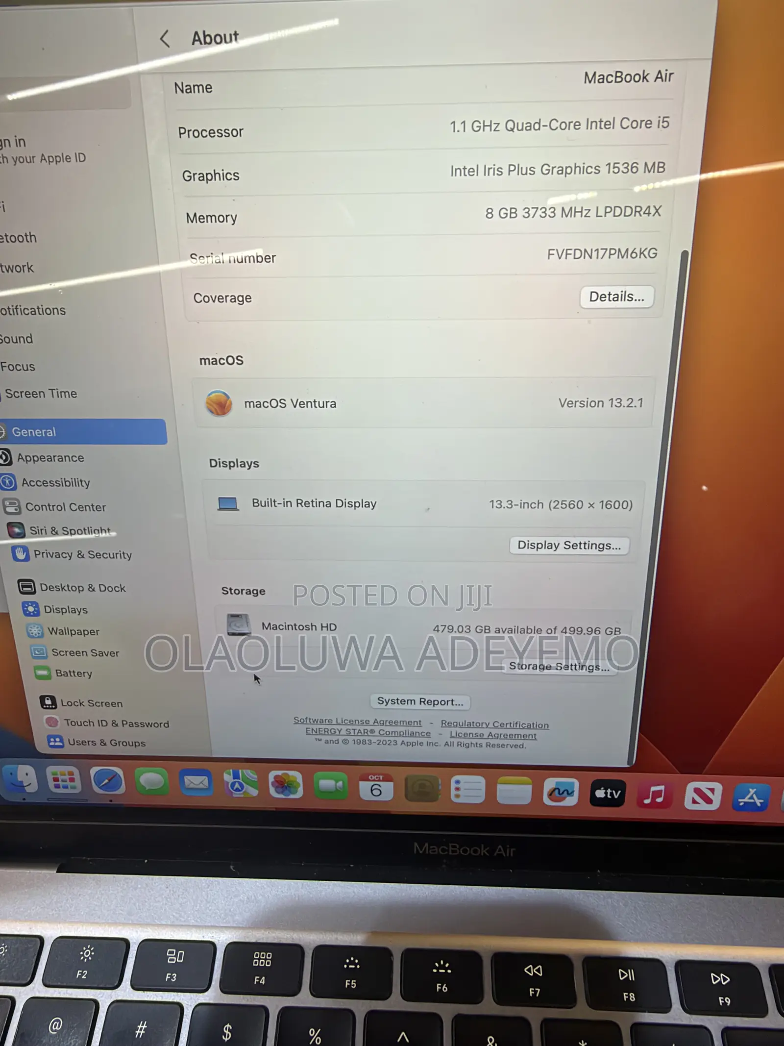 Laptop Apple MacBook Air 2020 8GB Intel Core i5 SSD 512GB