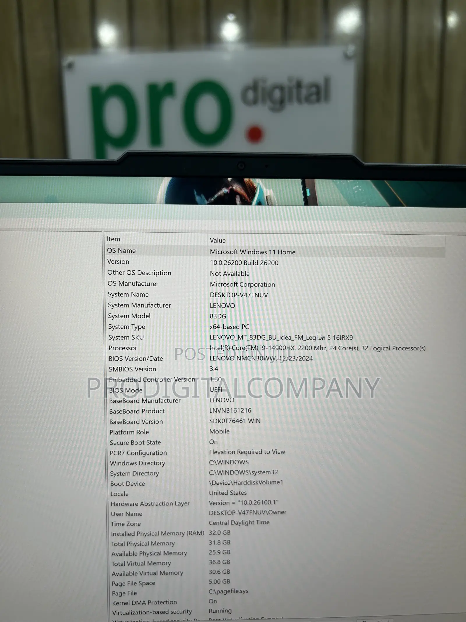 Laptop Lenovo Legion 5 32GB Intel Core i9 SSD 1T