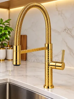  Luxury Gold Spring Kitchen Faucet