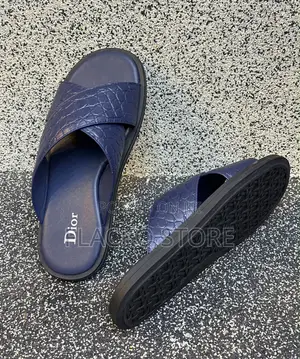 Premium Christian Dior Croc Leather Men Slippers