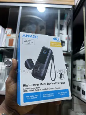 Anker Power Bank (25,000mAh, 165W, Built-in and Retractable Cables)
