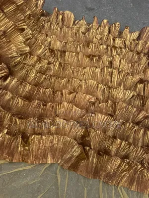 Metallic Pleated Ruffle-Layered Fan Fabric