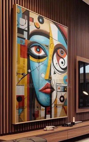 A Modern Abstract African Geometric Portrait of a Woman’s Face