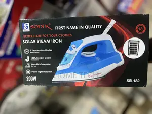 SONIK 200W AC/DC Solar Steam Iron With Non-Stick Soleplate