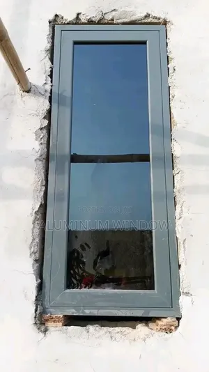 Casement Window With Pipe Galvanized Grey and Glass 5mm