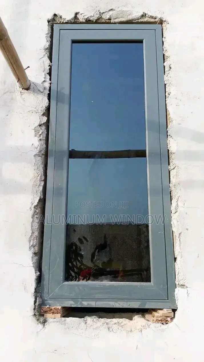 Casement Window With Pipe Galvanized Grey and Glass 5mm