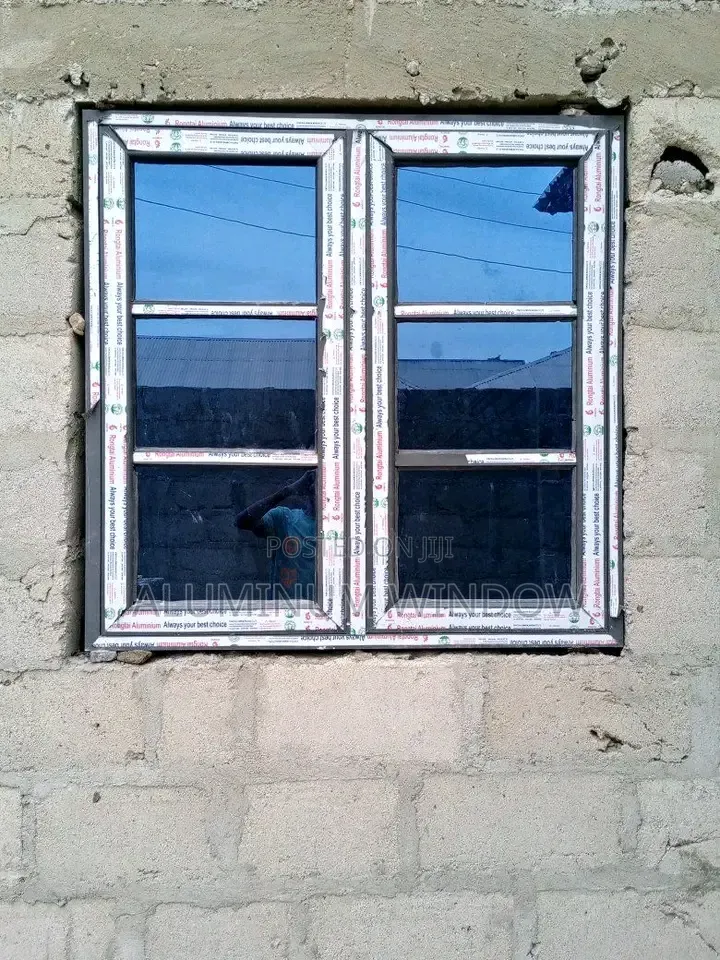 Casement Window With Pipe Galvanized Grey and Glass 5mm