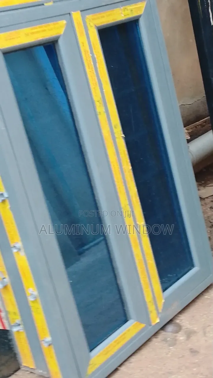 Casement Window With Pipe Galvanized Grey and Glass 5mm