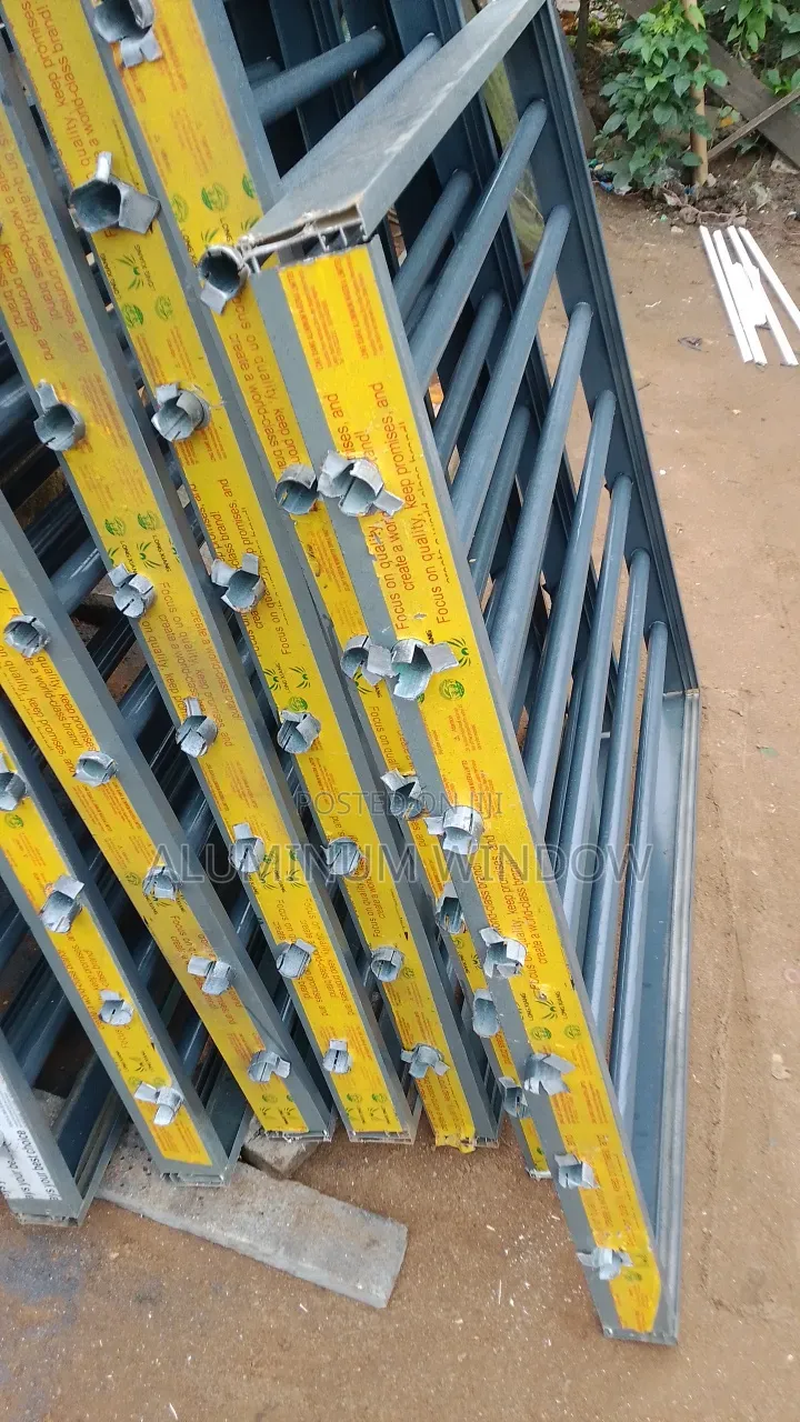 Casement Window With Pipe Galvanized Grey and Glass 5mm