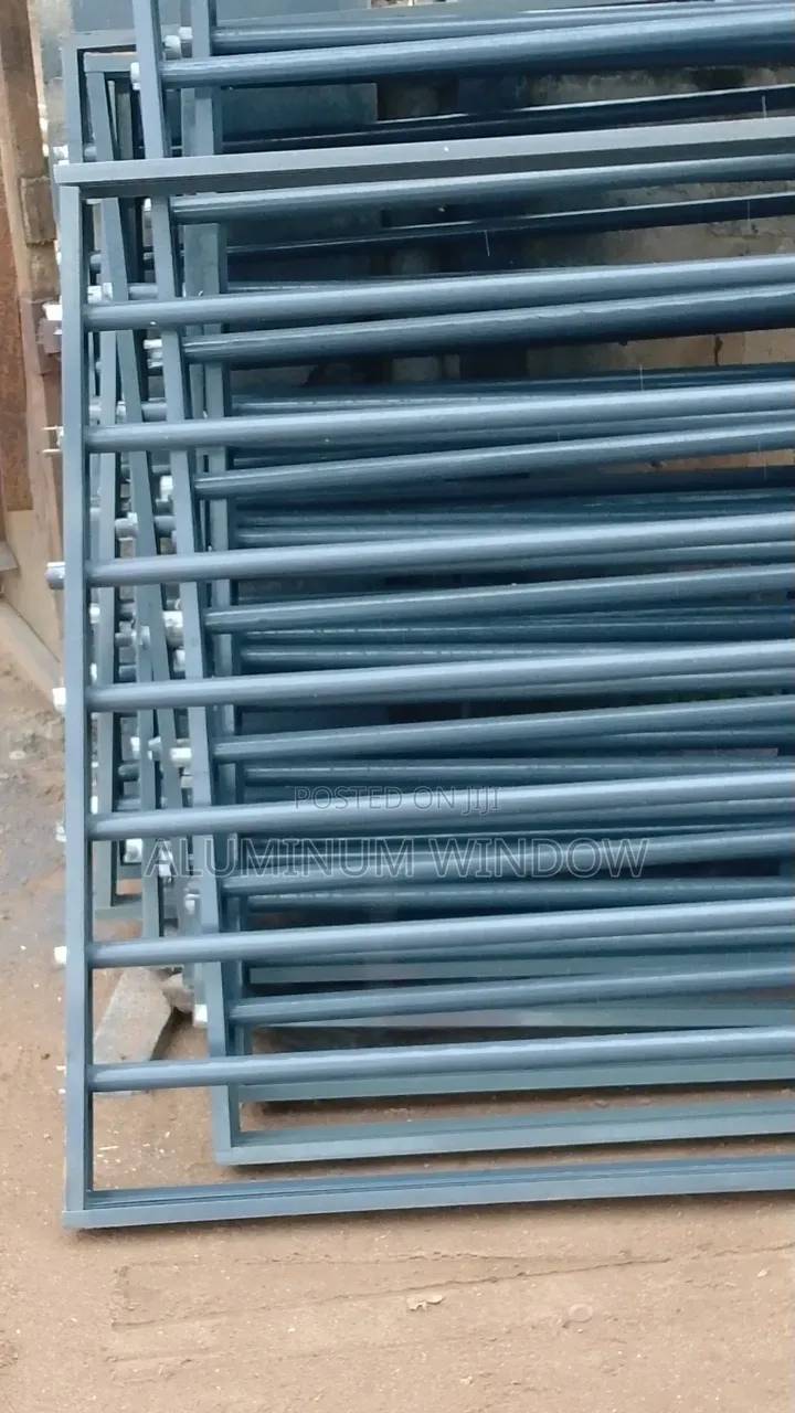 Casement Window With Pipe Galvanized Grey and Glass 5mm