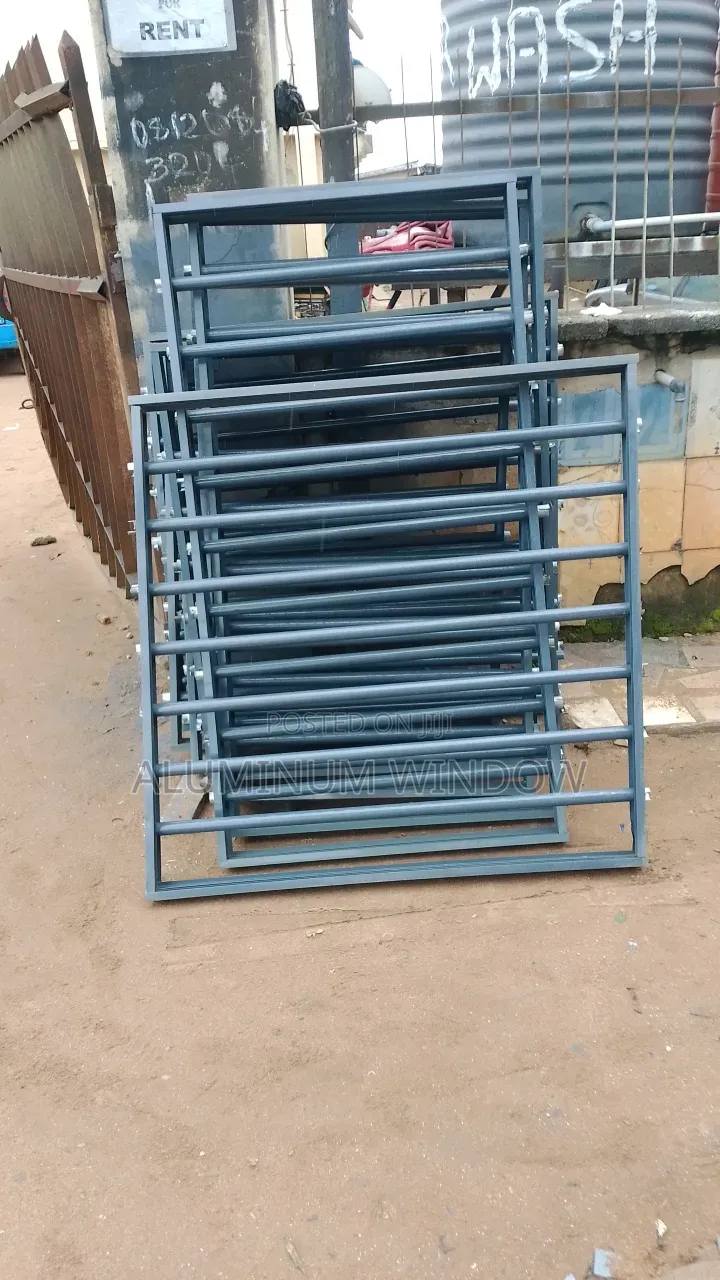 Casement Window With Pipe Galvanized Grey and Glass 5mm
