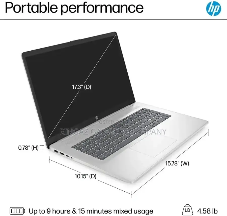 New Laptop HP 17-3000 8GB Intel Core i5 SSD 512GB