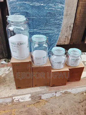 4 Set of Storage Glass Jar