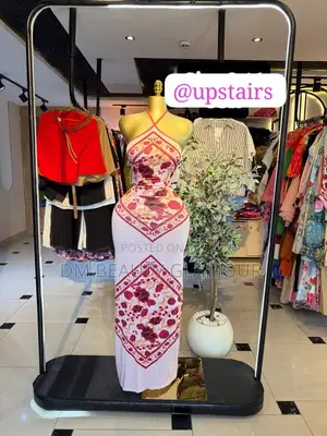 Floral Halter-Neck Bodycon Maxi Dress