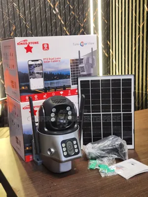 PTZ Dual Lens Solar CCTV Camera With Solar Panel