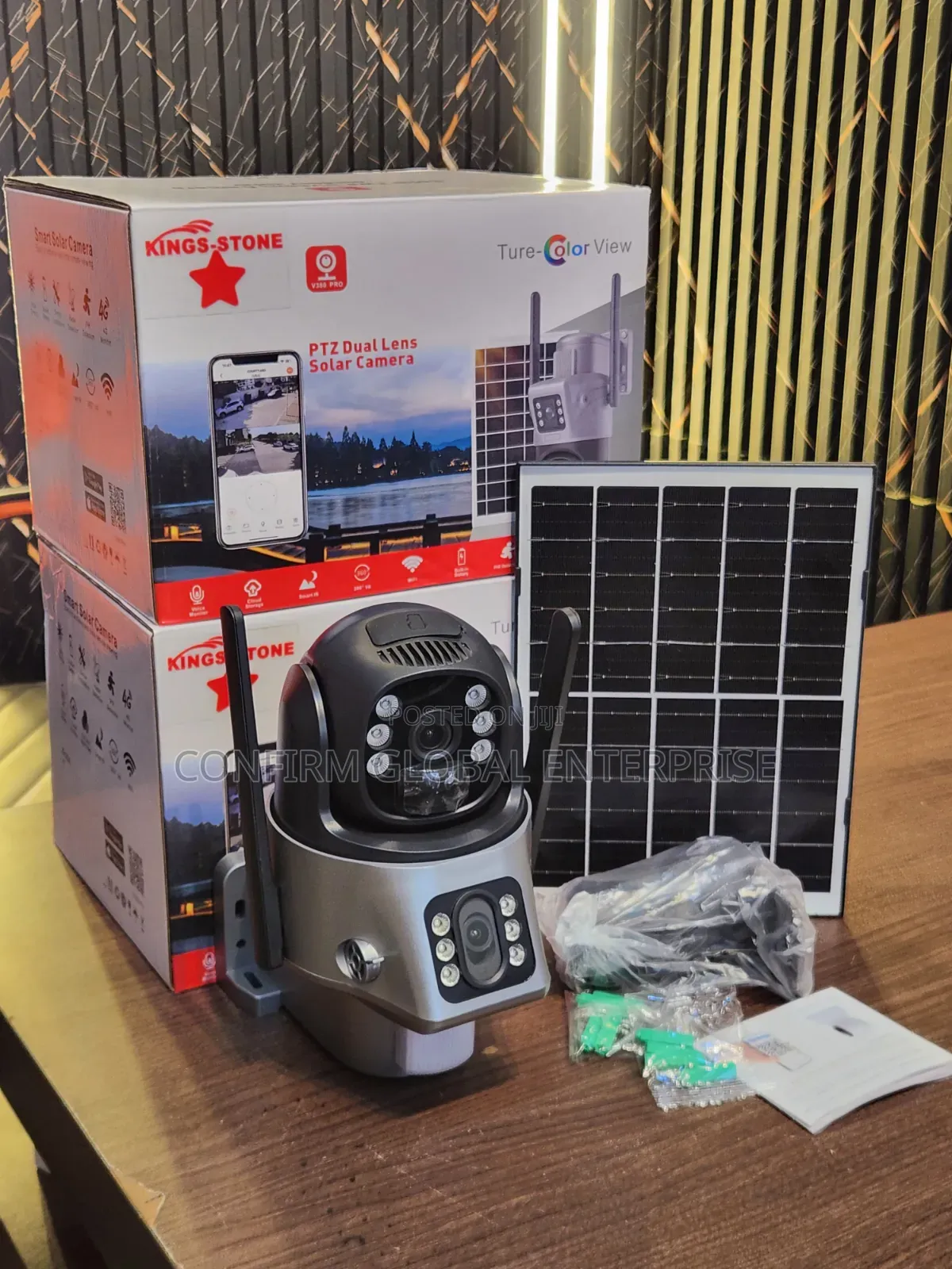 2-Lens Solar Security Camera With Night Vision