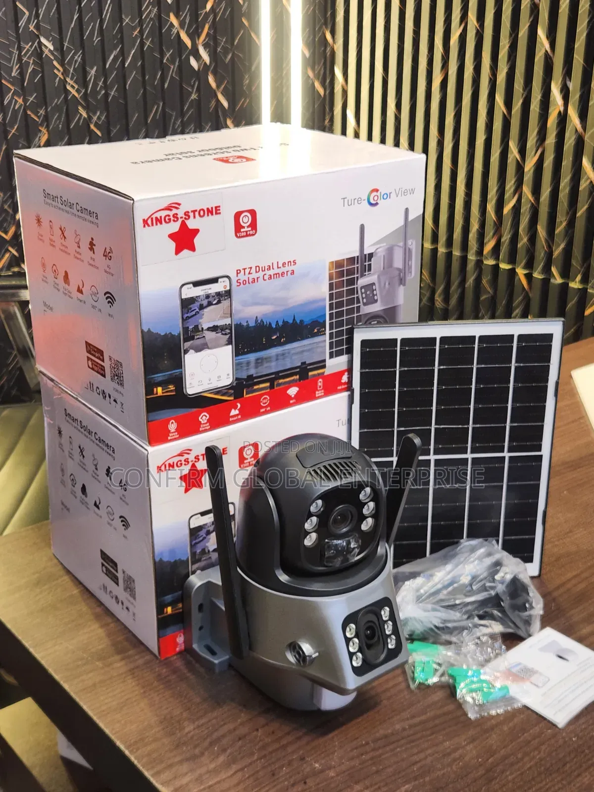 2-Lens Solar Security Camera With Night Vision