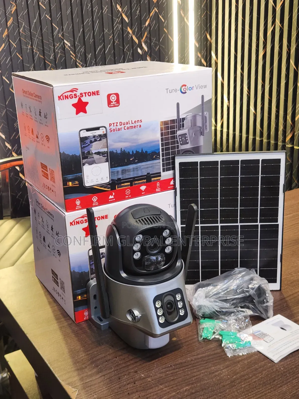 Wireless Solar CCTV Camera With Dual Lens & Solar Panel