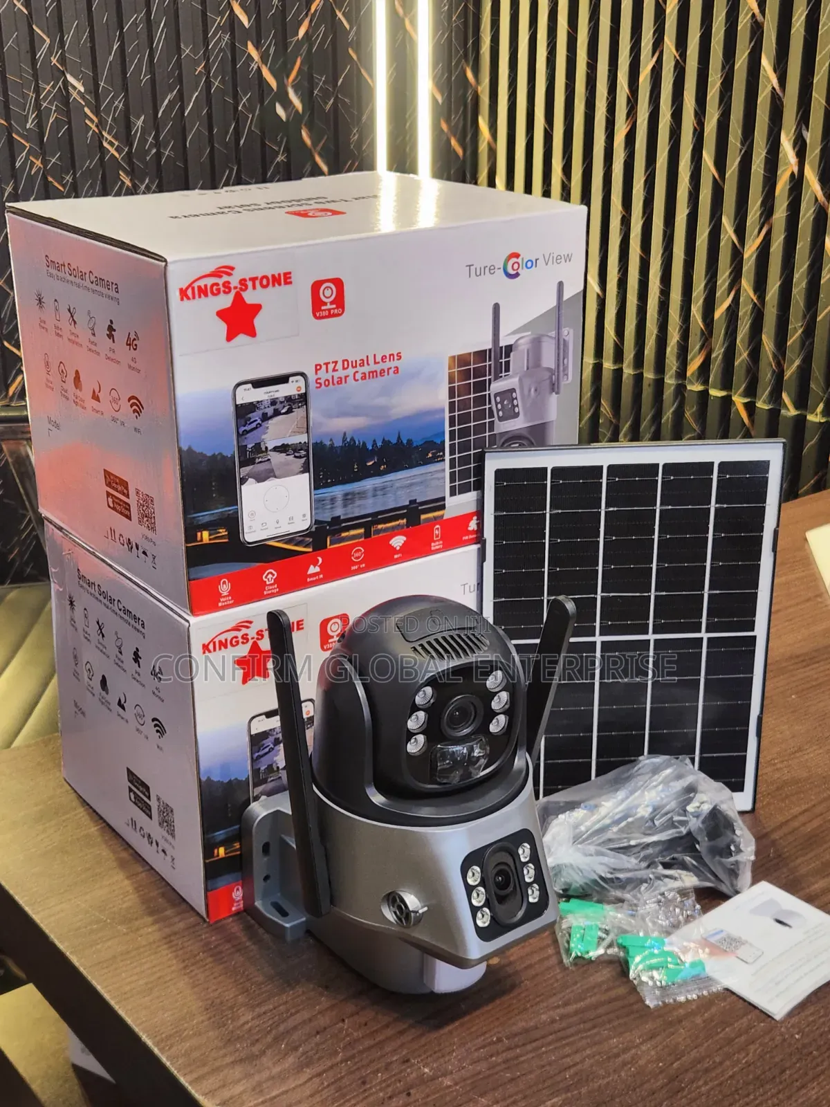 Wireless Solar CCTV Camera With Dual Lens & Solar Panel