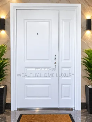 High-Quality White 4ft Multi-Lock Steel Security Door